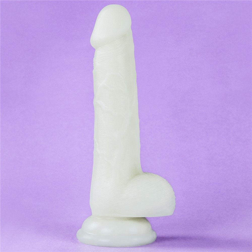 Неоновый фаллоимитатор LoveToy Lumino Play, 18 см (синий)