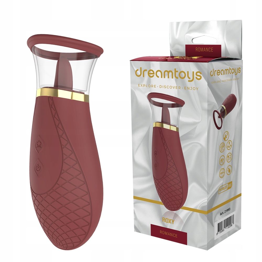 Вакуумный стимулятор клитора с вибрацией Romance Roxy (бордовый)