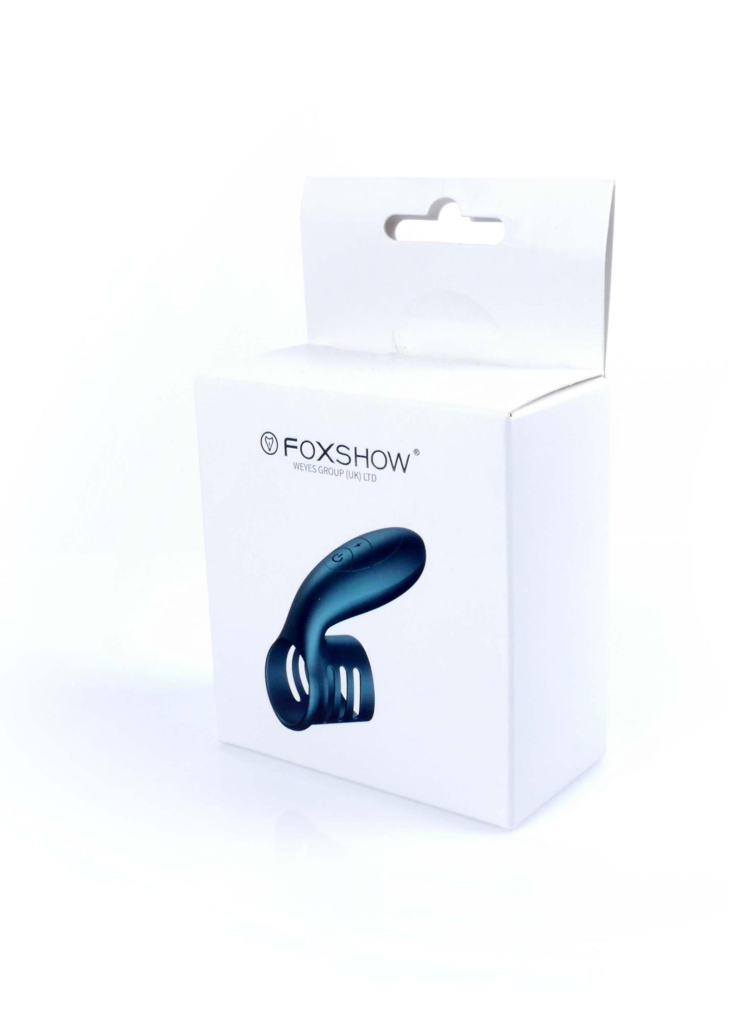Насадка на пенис Foxshow Wibrator Silicone Ring, 11 см (синий)