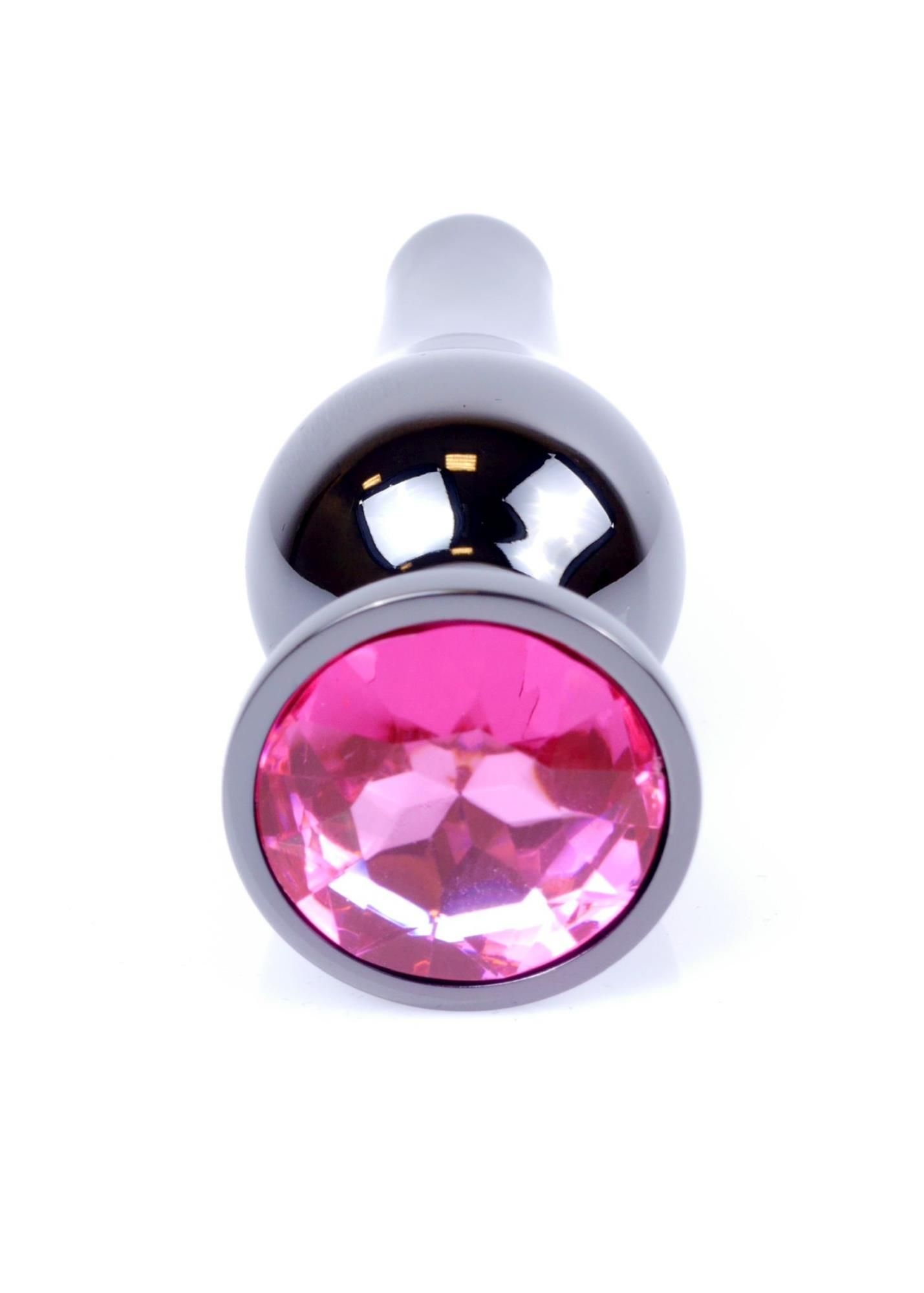 Анальна пробка MyLove Toys Jewellery Dark Silver Butt Plug, 9.5 см (рожевий)