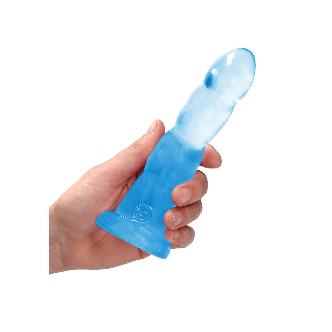 Фаллоимитатор RealRock Crystal Clear 7", 18 см (голубой)
