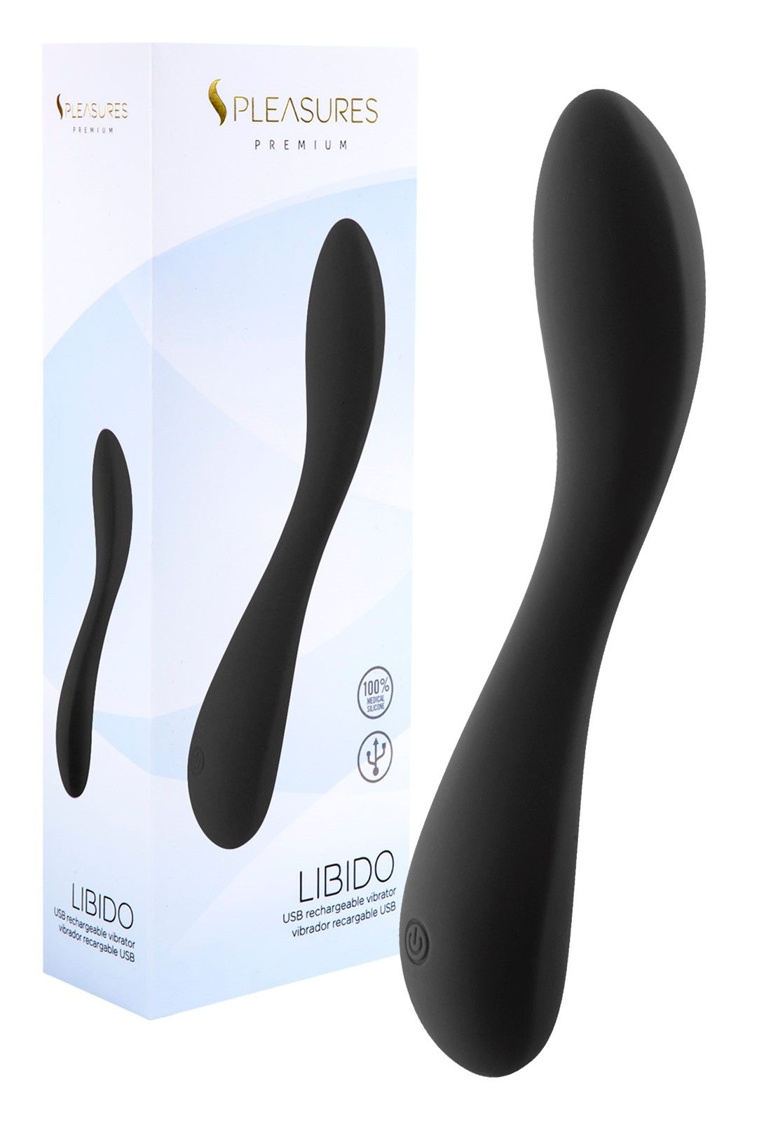 Вибратор Pleasures Premium Libido, 19,5 см (черный)
