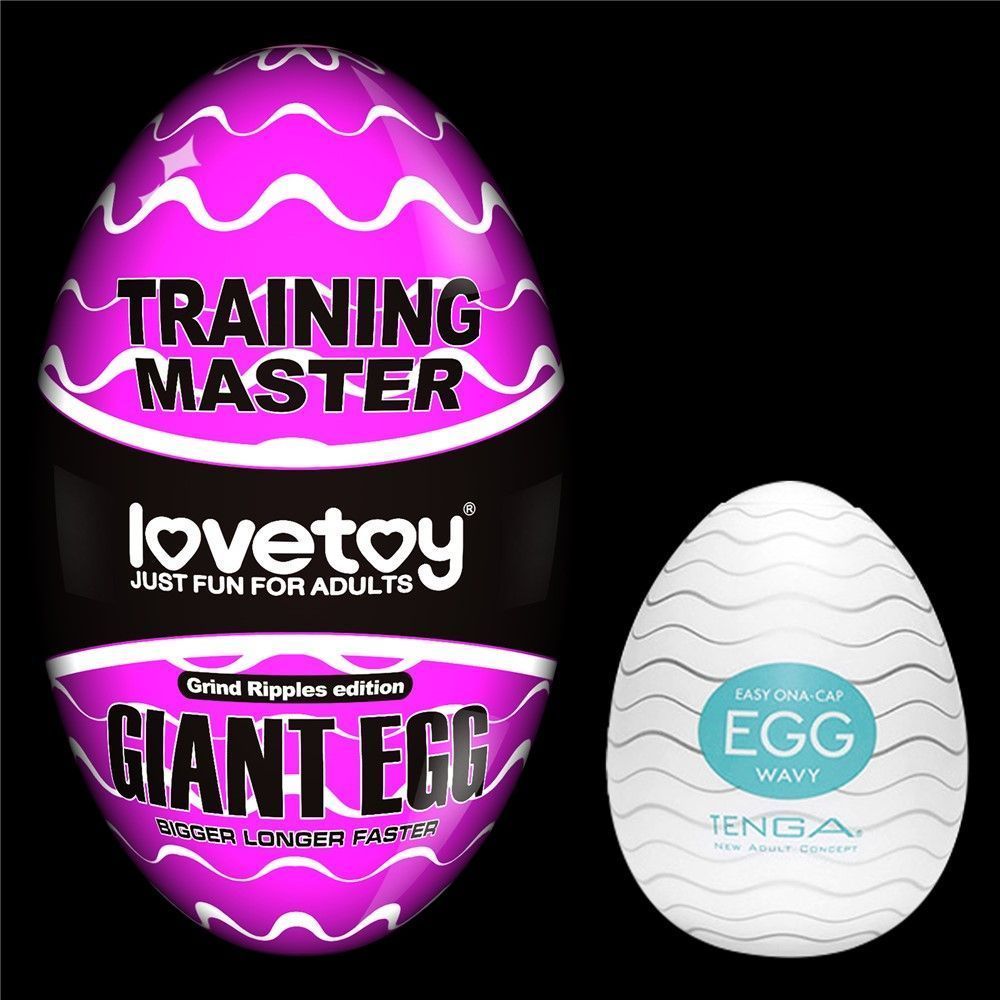 Мастурбатор яйцо LoveToy Giant Egg Grind Ripples Edition (прозрачный)