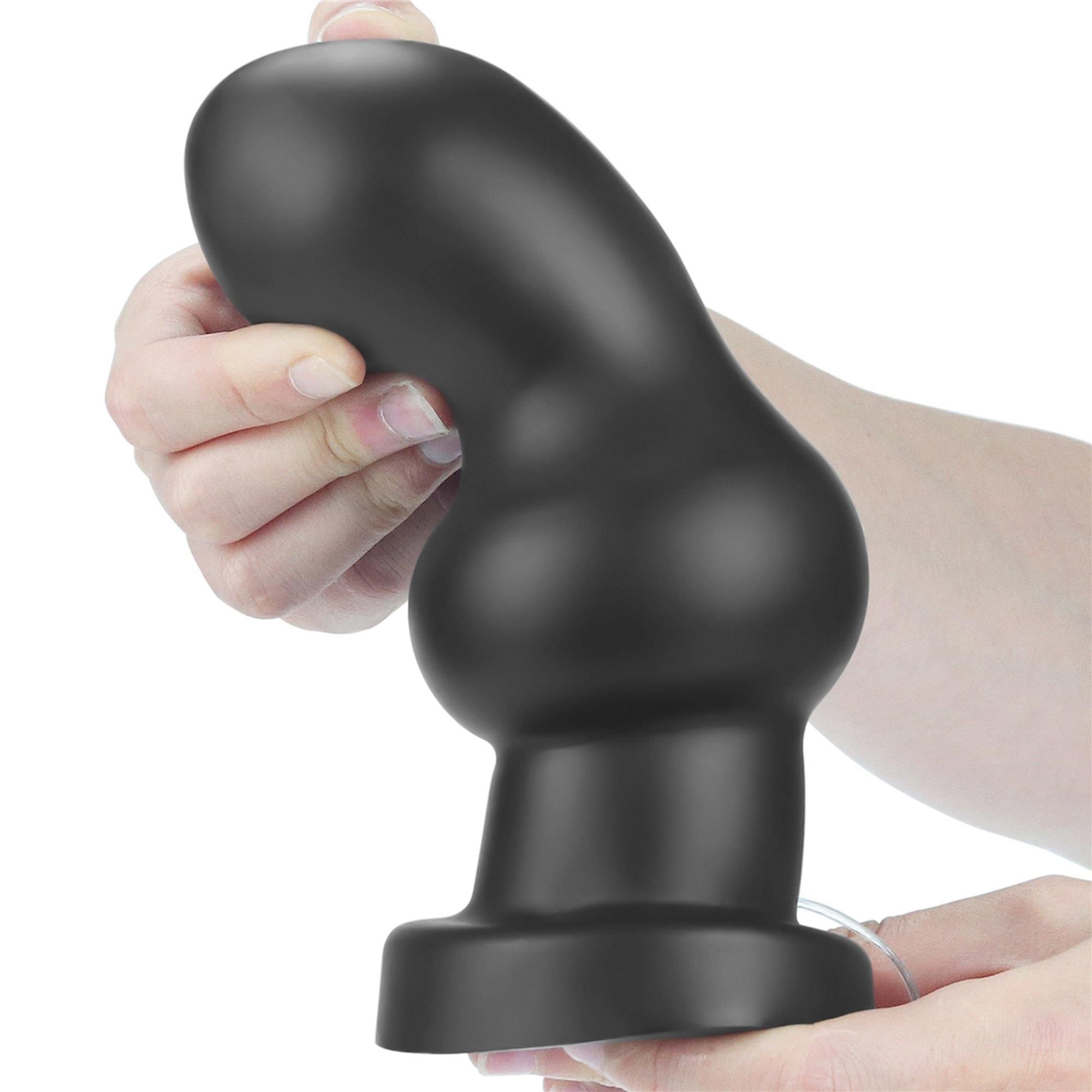 Korek analny z wibracją LoveToy King Sized, 18 cm (czarny)