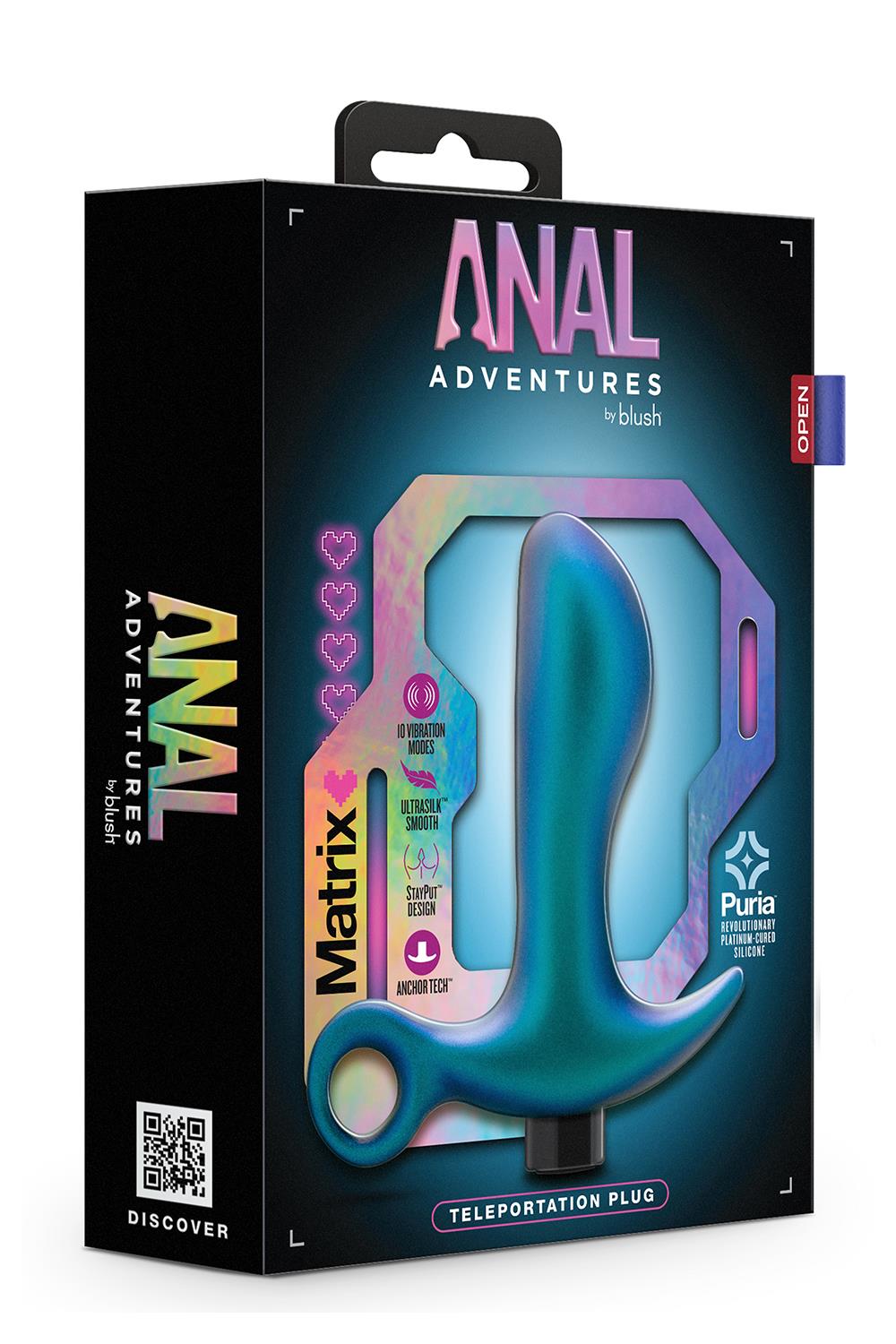 Korek analny Anal Adventures Matrix Teleportation Plug, 10,8 cm (turkusowa)