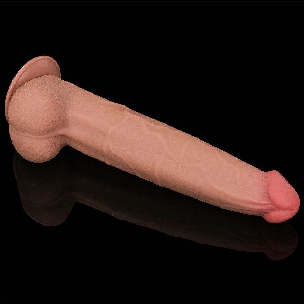 Фаллоимитатор LoveToy Sliding-Skin Dual Layer Dong King Sized, 34 см (телесный)