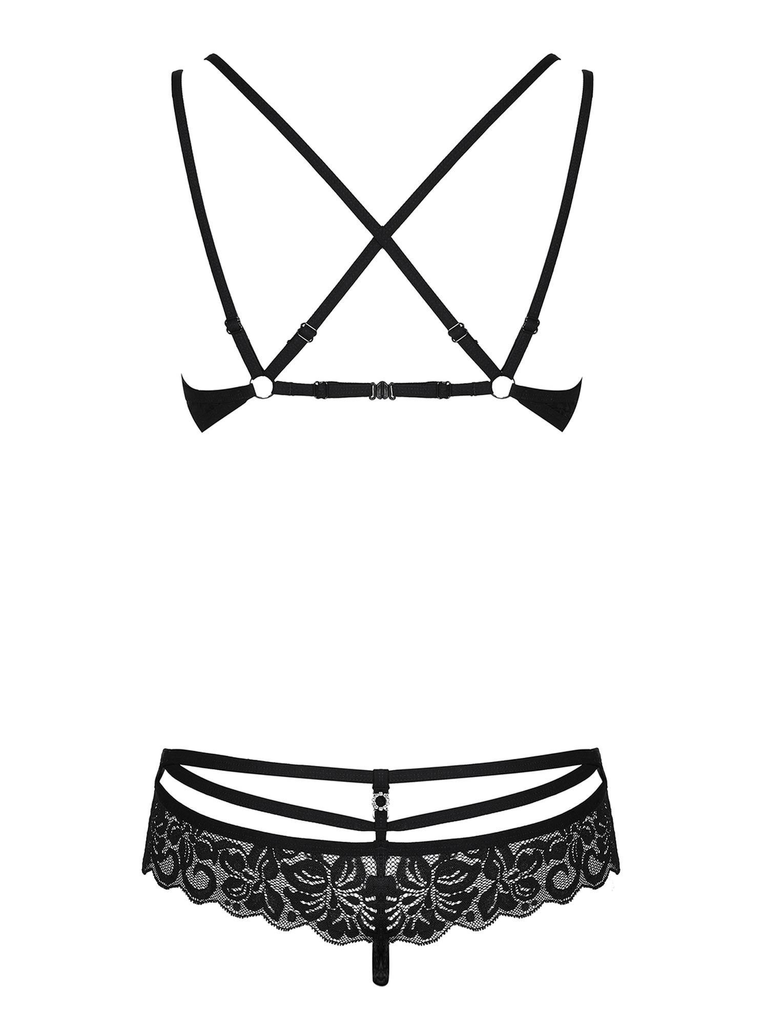 Комплект белья Obsessive 860-SET-1, S/M (чёрный)