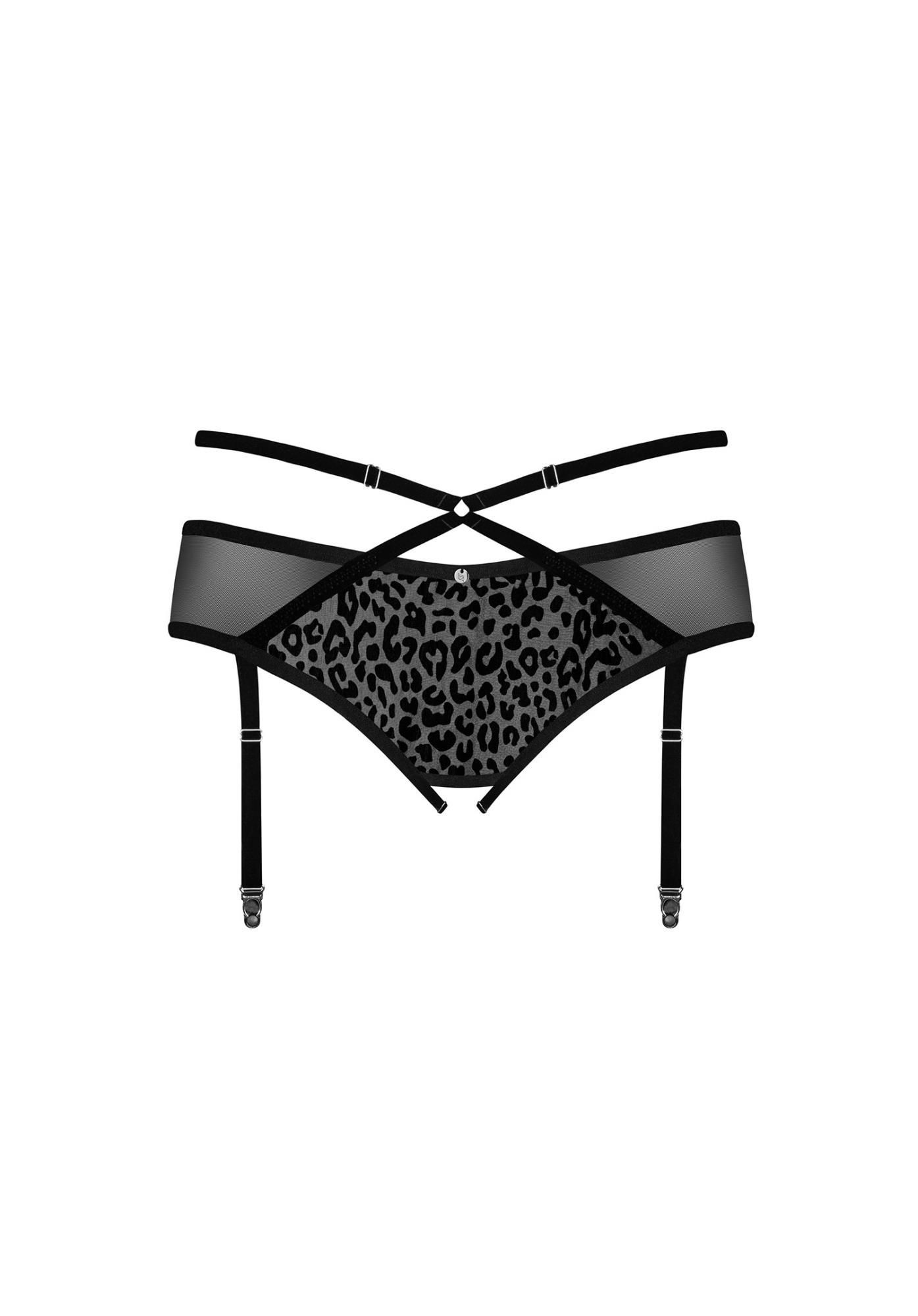 Пояс для панчіх Obsessive Jagueria, 6XL/7XL (чорний)