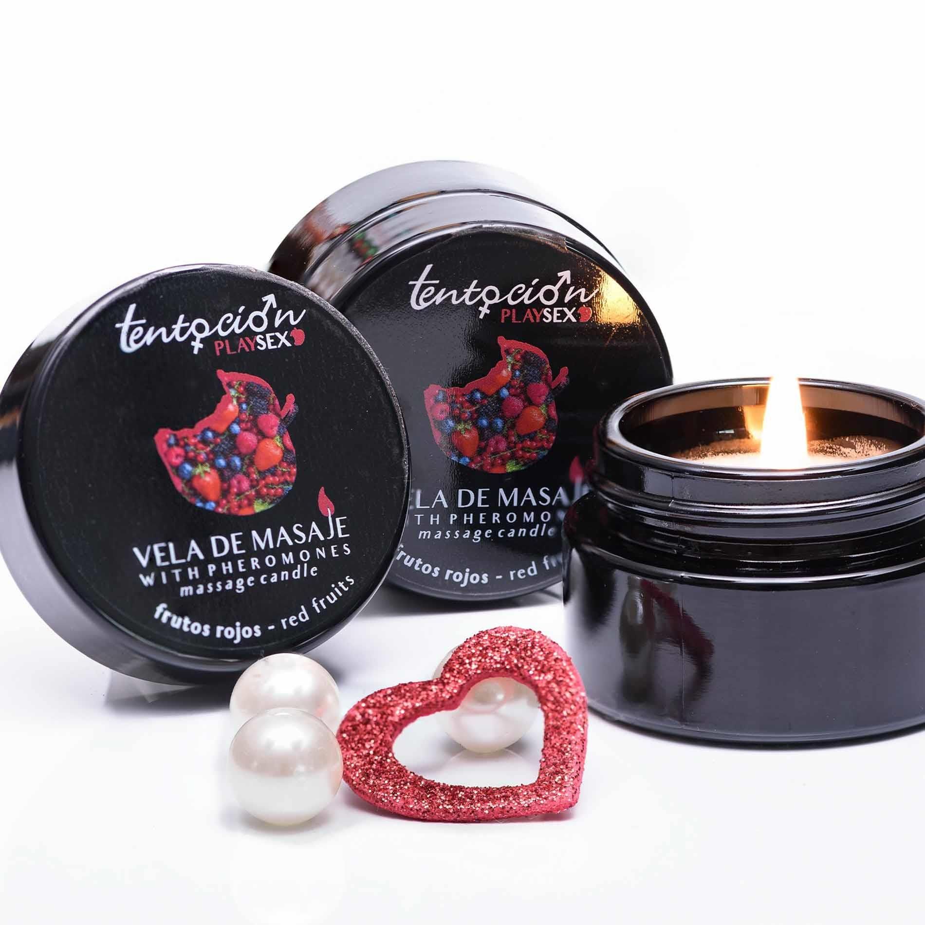 Массажная свеча Tentación Play Sex Red Berries, 20 мл