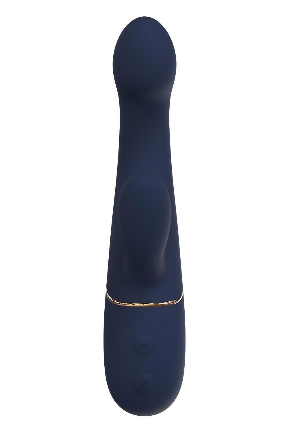 Вибратор-кролик Dreamtoys Duo Hestia, 20.8 см (синий)