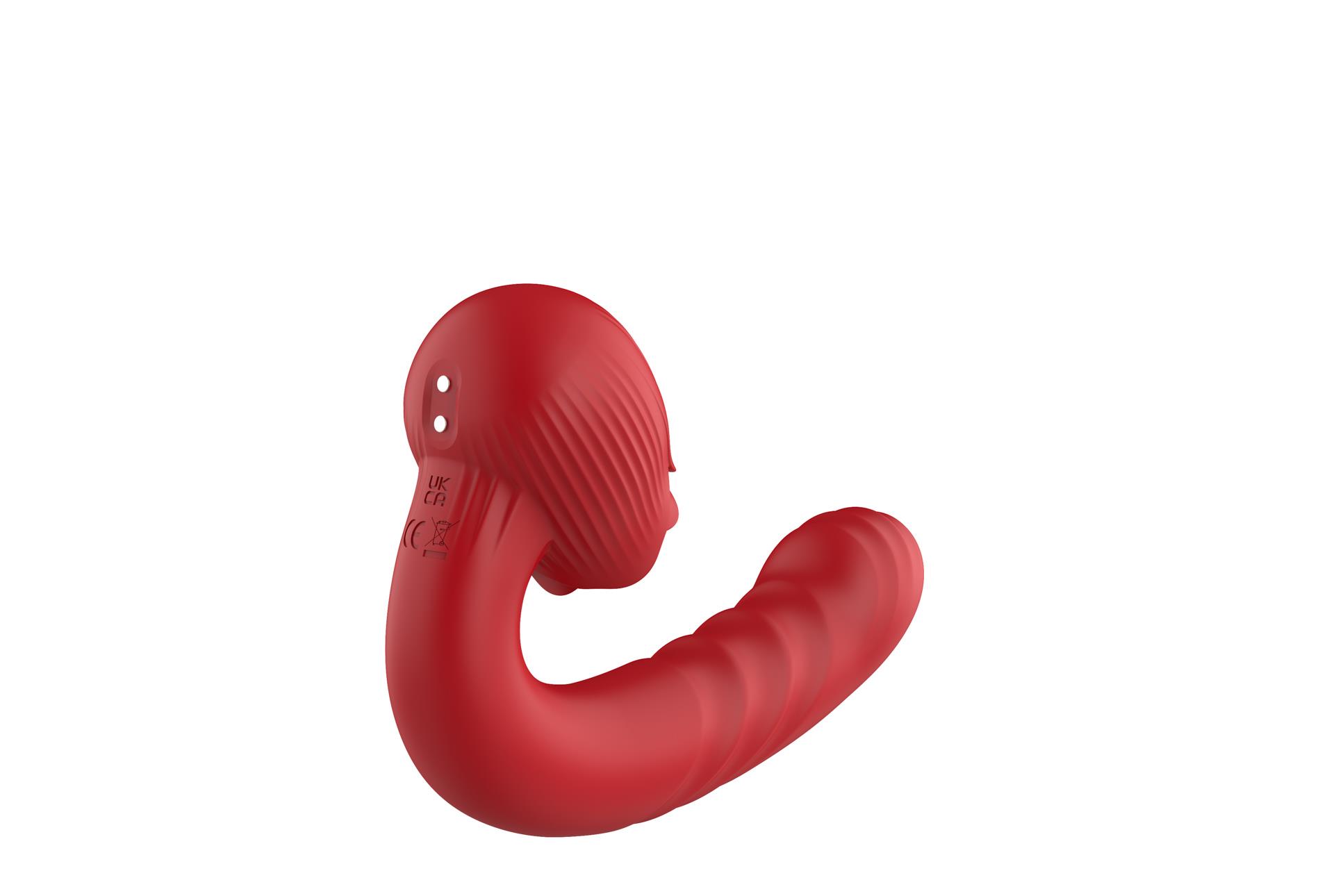Вибратор B-Series Cute Rose Thrusting, 16 см (красный)