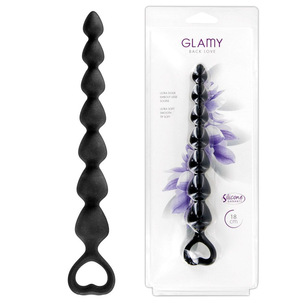 Koraliki analne Glamy Black Love, 18 сm (czarny)