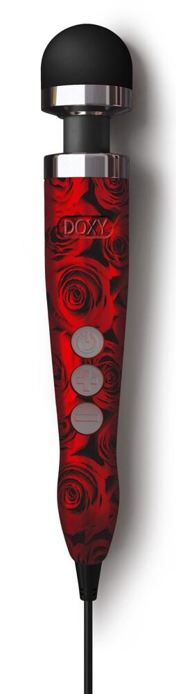 Вибромассажер Doxy Die Cast, 33 см (черный с красным)