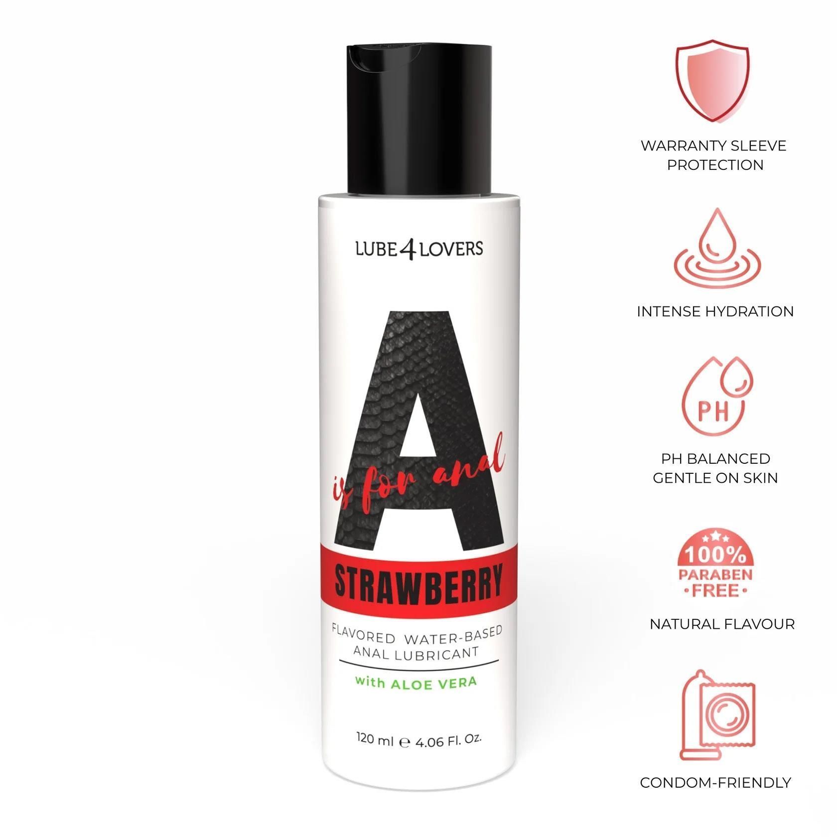 Lubrykant analny Lube4lovers A is for Anal Strawberry, 120 ml