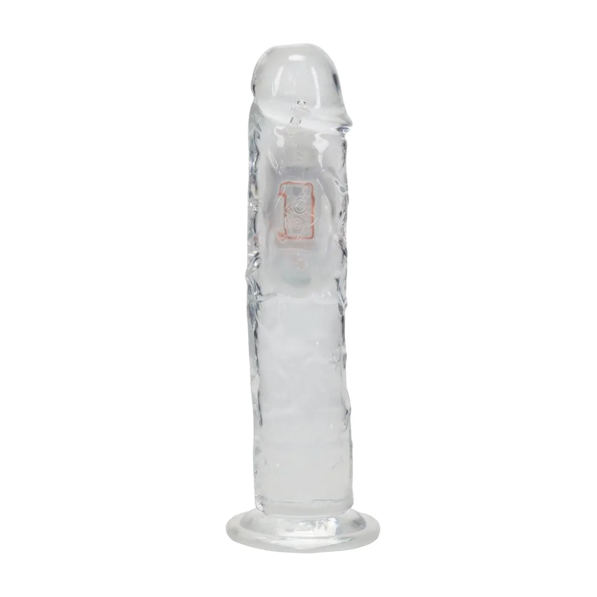 RealRock LED Vibrating Straight Cock - Dildo, Przezroczysty, 20 cm