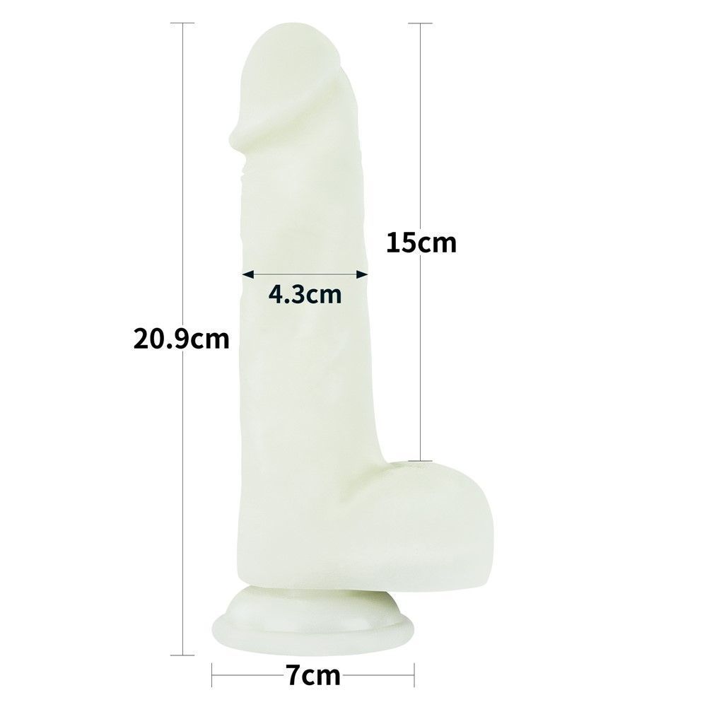 Неоновый фаллоимитатор LoveToy Lumino Play, 20,9 см (голубой)
