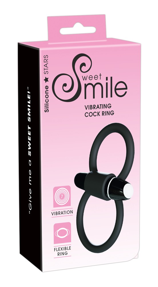 Виброкольцо Sweet Smile Skill, 4,5 см (черный)