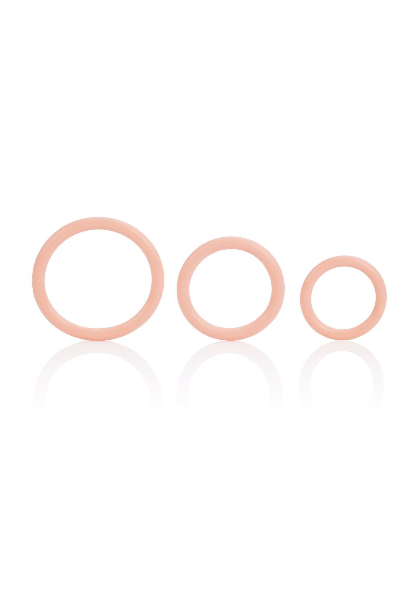Эрекционное кольцо Calexotics Tri-Rings, 3 шт (телесный)