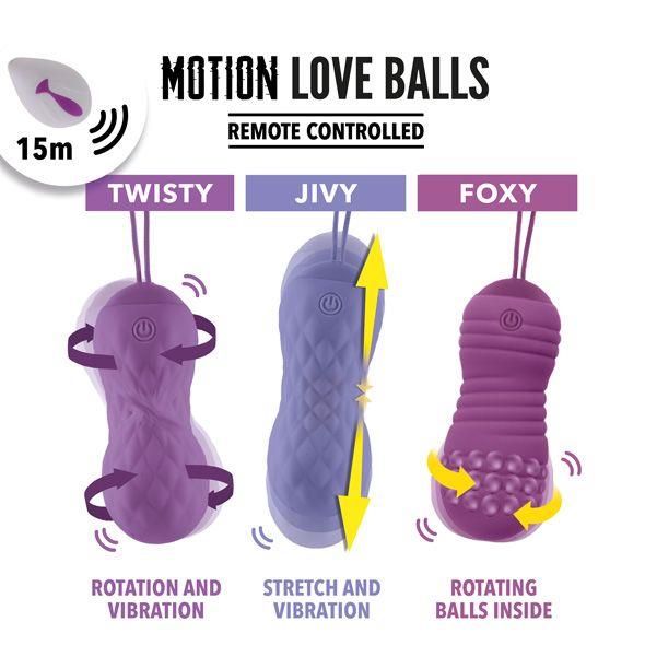 Виброяйцо Motion Love Balls Jivy, 8,3 см (фиолетовый)