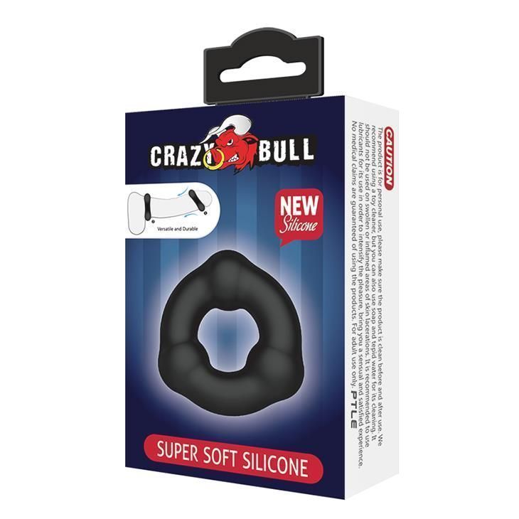Эрекционное кольцо Crazy Bull Super Soft Ring, 5.4 см (черный)