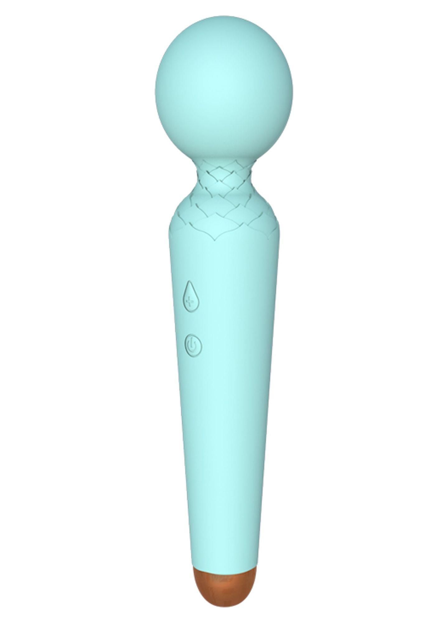Вибратор Boss Series Rechargeable Power Wand, 19,5 см (голубой)