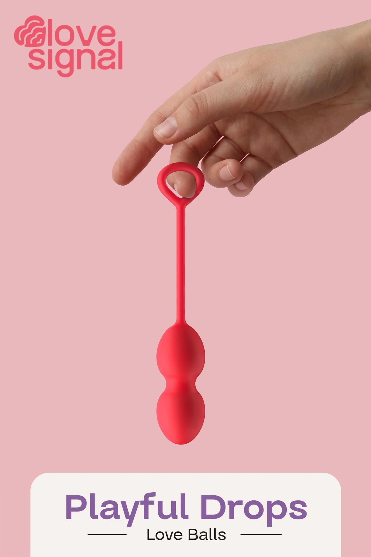 Kulki dopochwowe Dream Toys Playful Drops, 17.5 cm (czerwony)