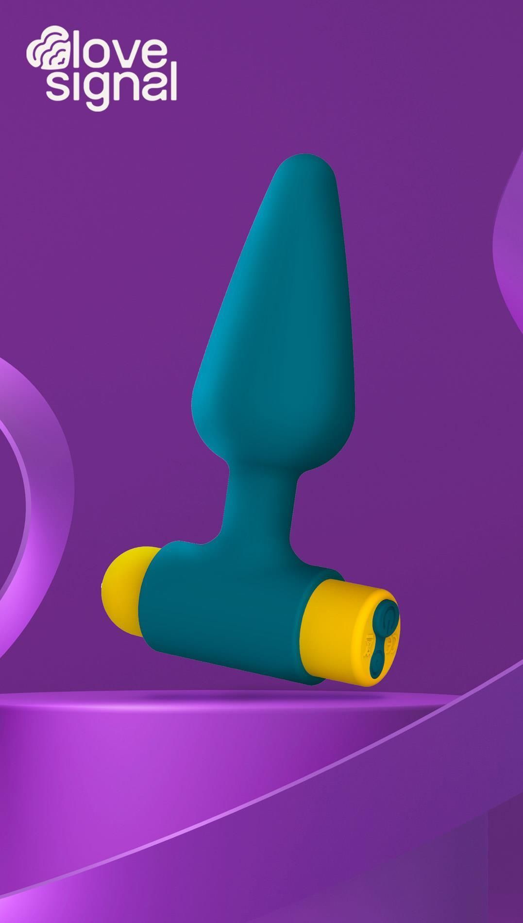 Анальная пробка Dream Toys Wave Buzzer, 10 см (синий)