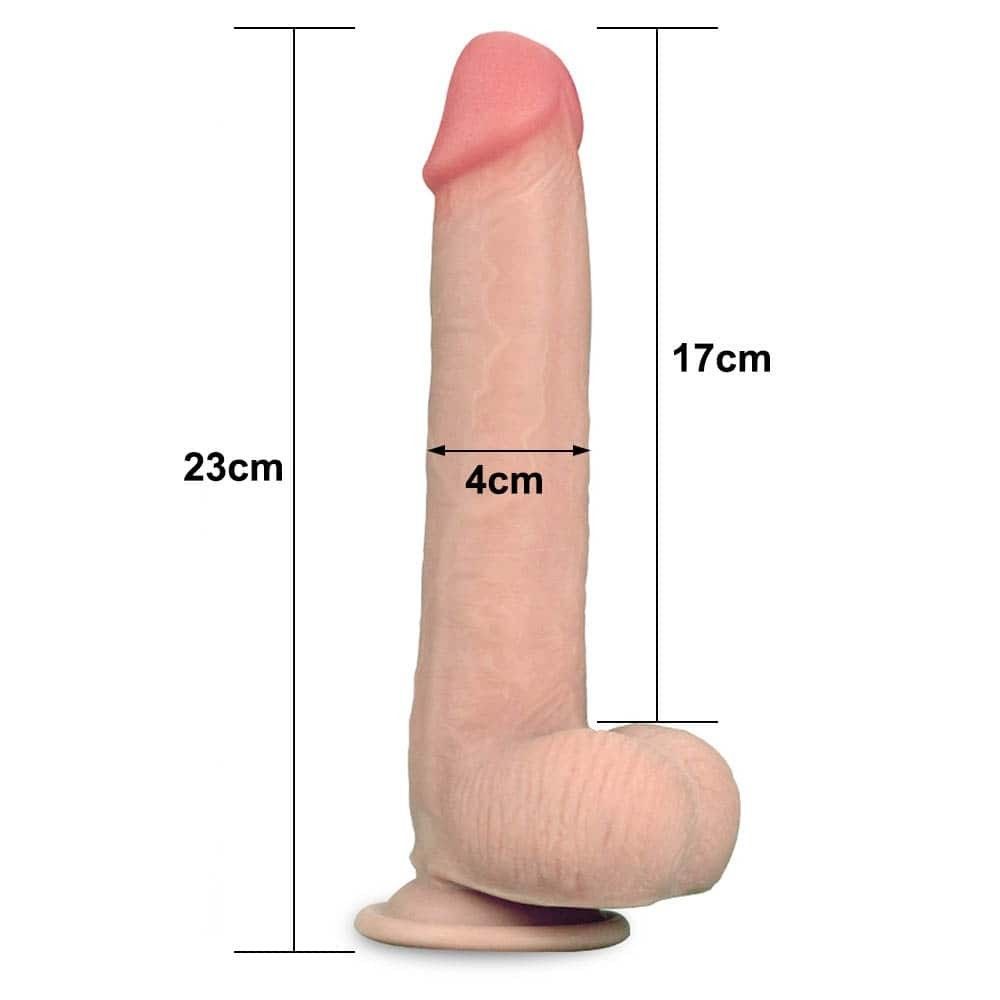 Фаллоимитатор LoveToy Sliding-Skin Dual Layer Dong 9" Flesh, 23 см (телесный)