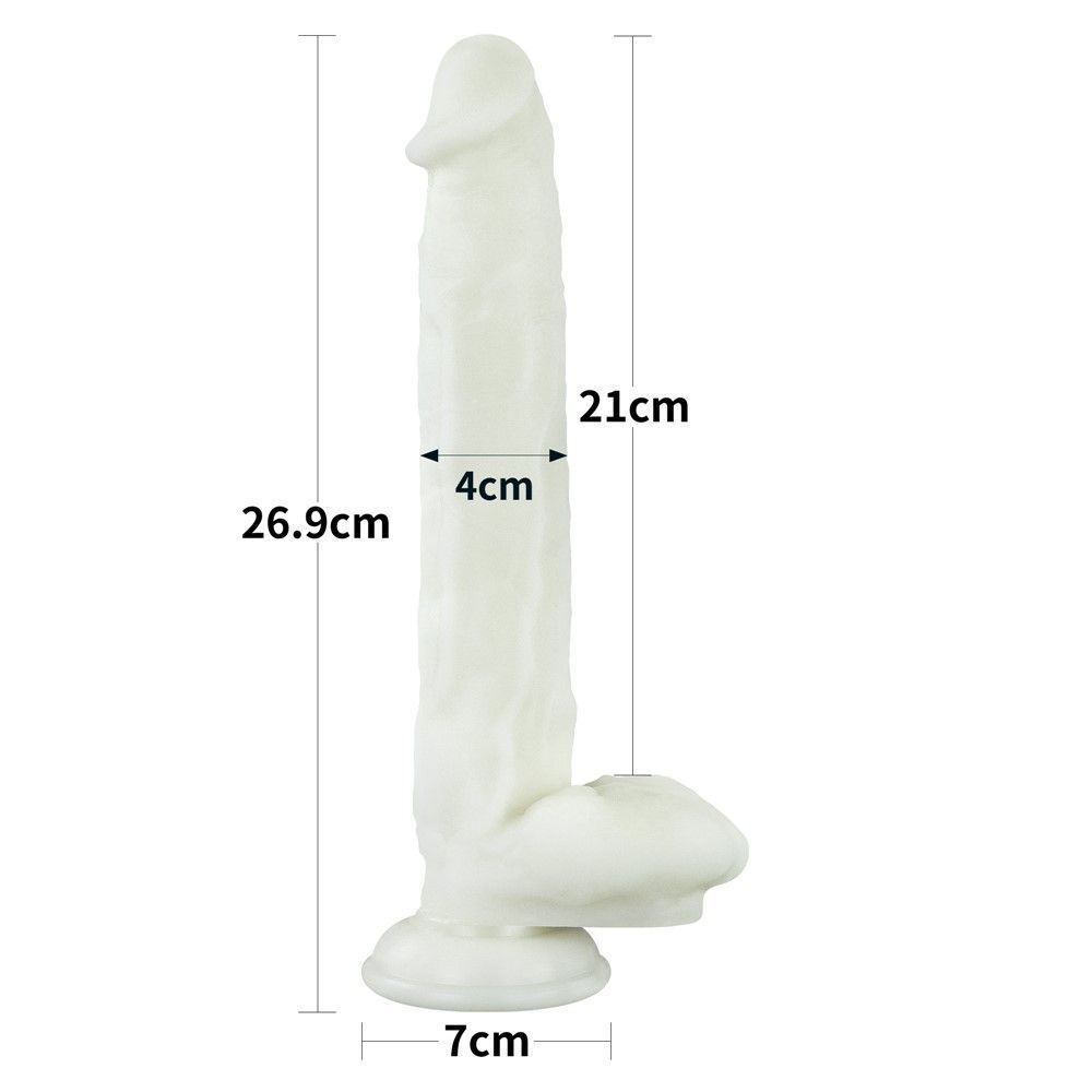 Неоновый фаллоимитатор LoveToy Lumino Play, 26,9 см (голубой)