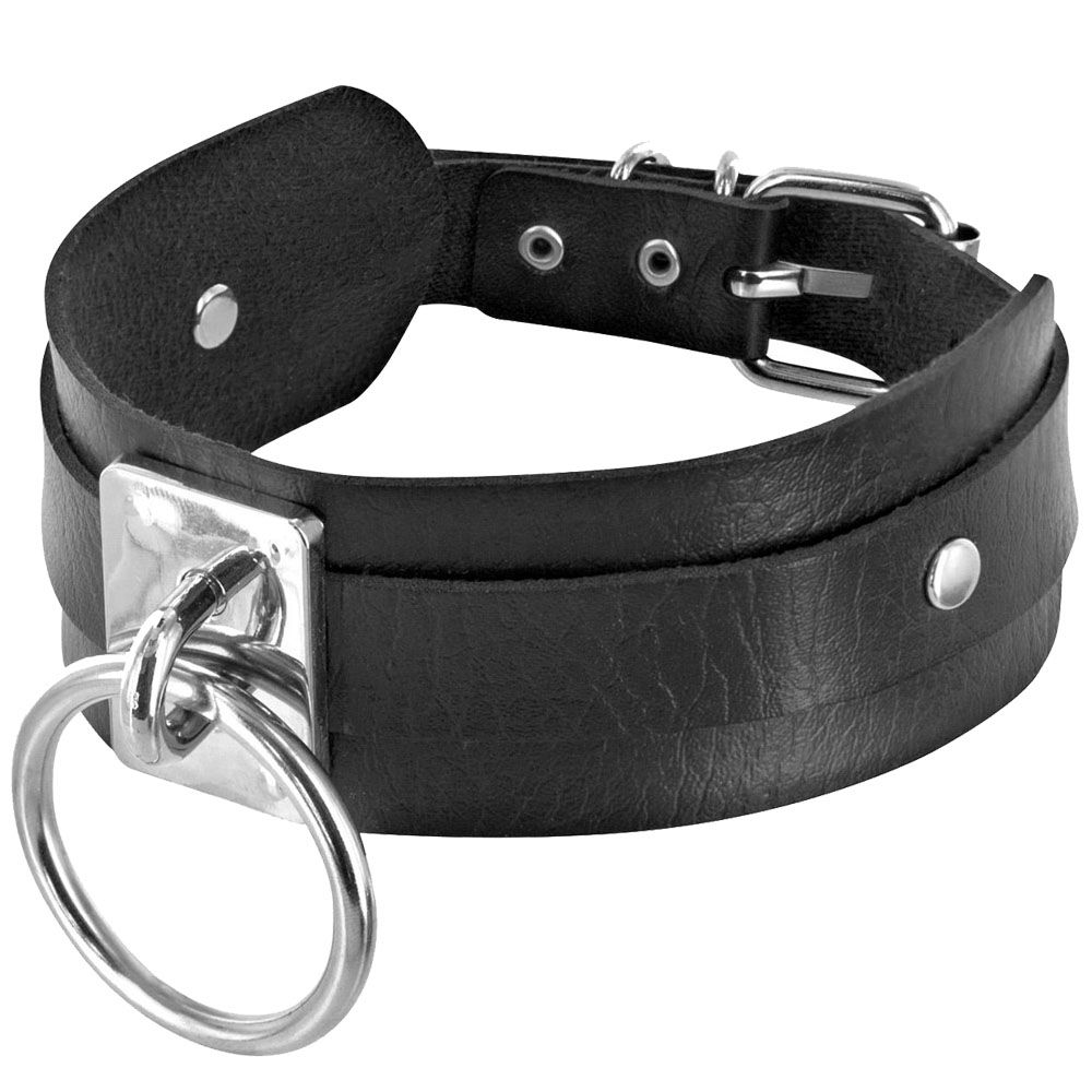 Ошейник c кольцом Fetish Tentation Choker Ring, 41,1 см (черный)