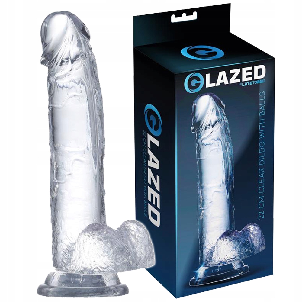 Фаллоимитатор Glazed With Balls, 22 см (прозрачный)