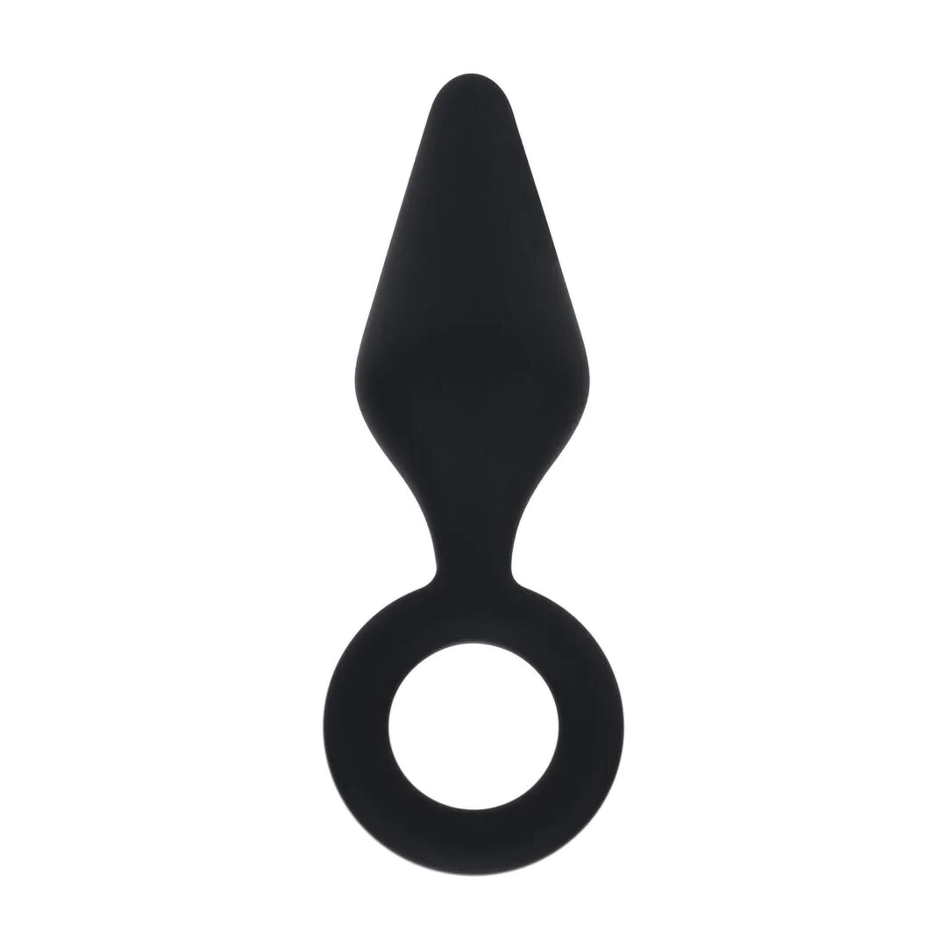 Анальная пробка Levelz Anal Plug with Loop L, 14.3 см (черный)
