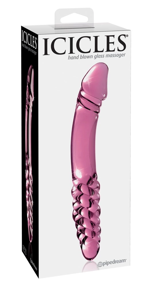 Двухсторонний фаллоимитатор Icicles Model 57, 23 см (розовый)