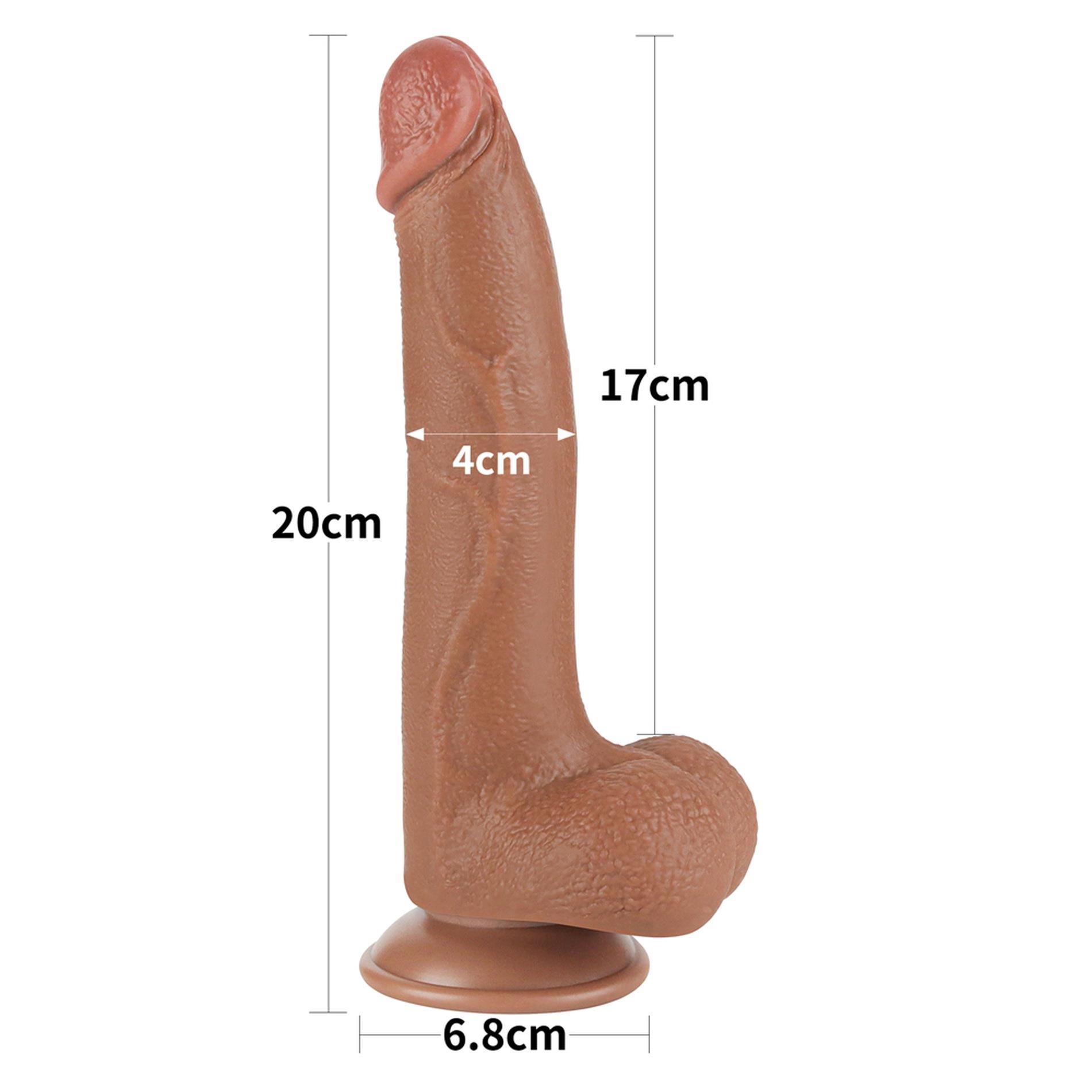 Фаллоимитатор Lovetoy Sliding-Skin Dual Layer Dong 8.5'', 20 см (коричневый)