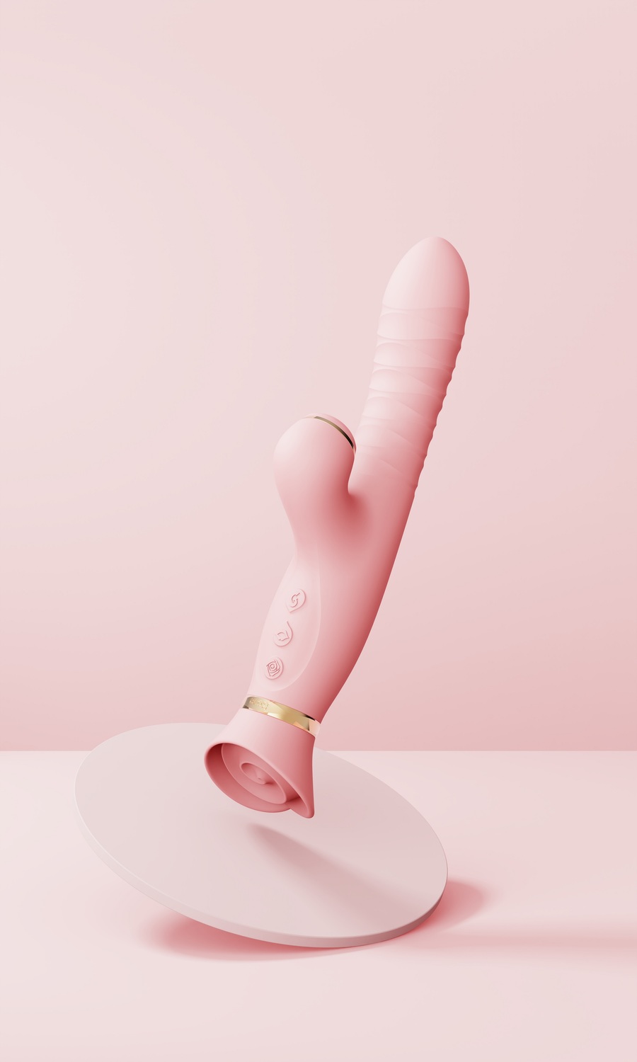 Вибратор-кролик Zalo Rose Rabbit Thruster, 25 см (светло-розовый)