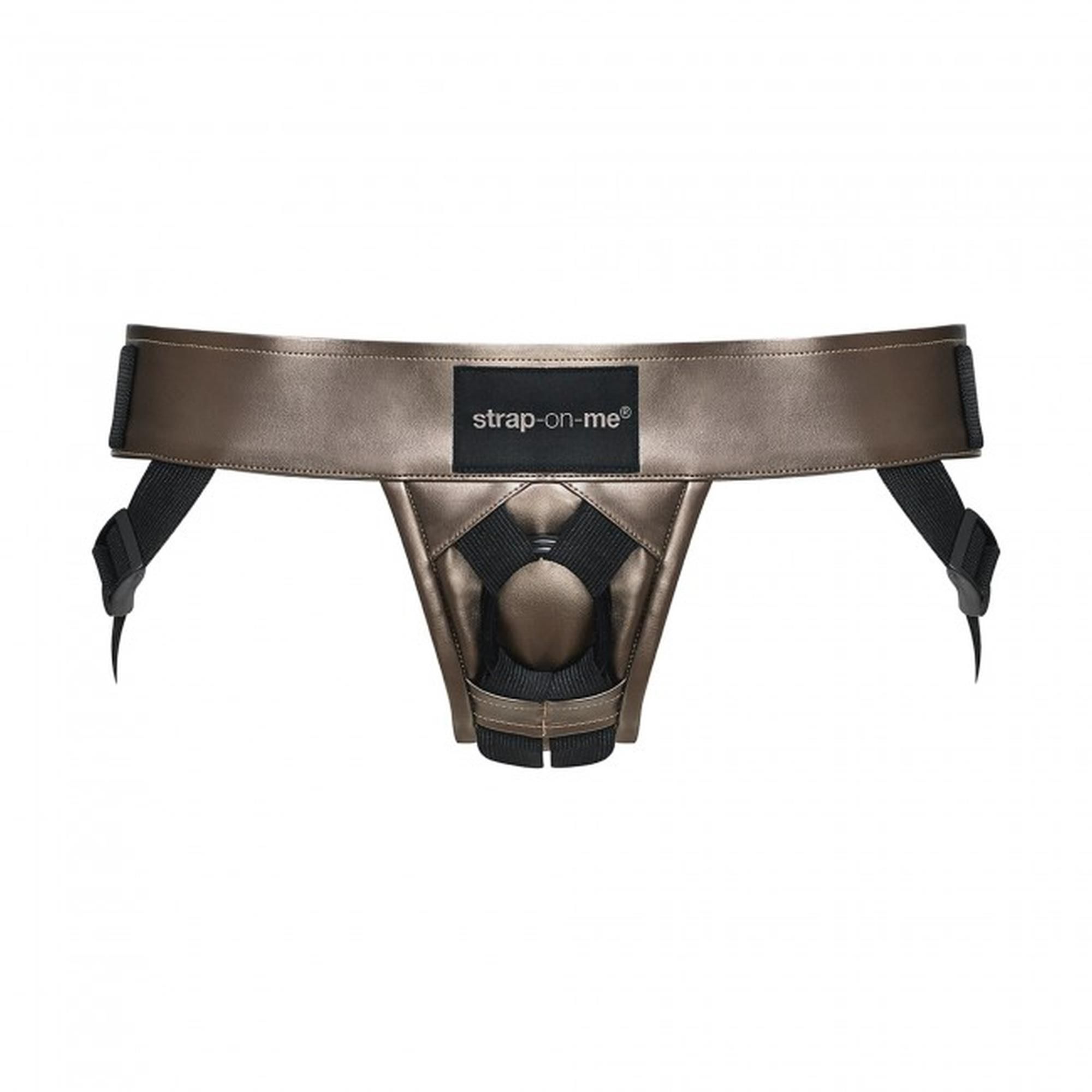 Труси для страпона Strap-On-Me Leatherette Harness Curious, OS (сірий)