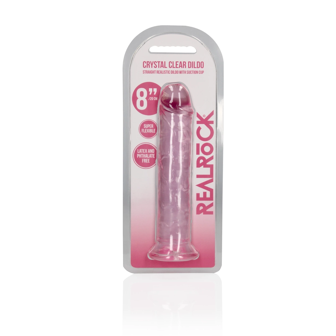 Фаллоимитатор RealRock Crystal Clear, 22 см (розовый)
