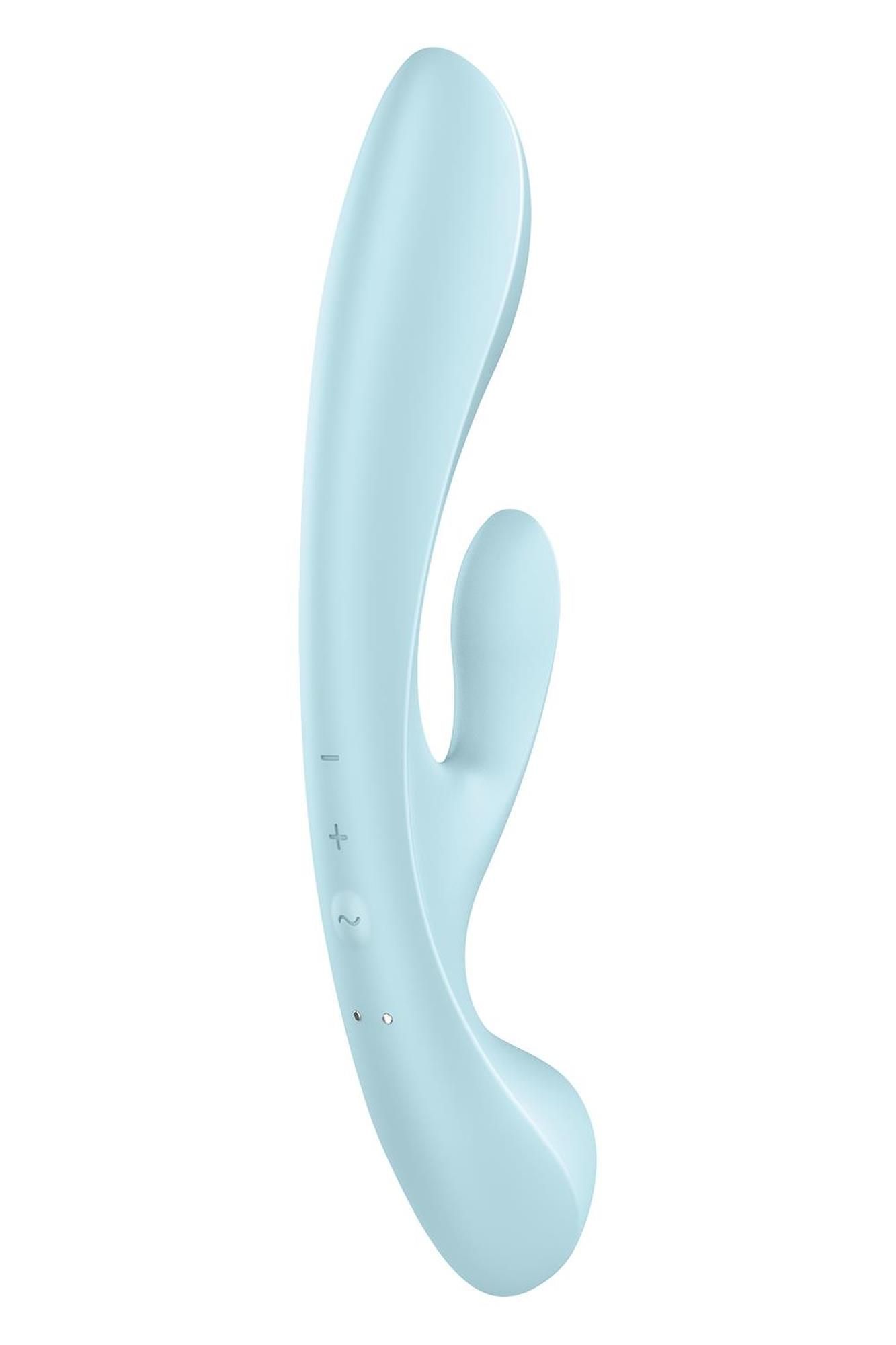 Wibrator króliczek Satisfyer Triple Oh, 24 cm (niebieski)