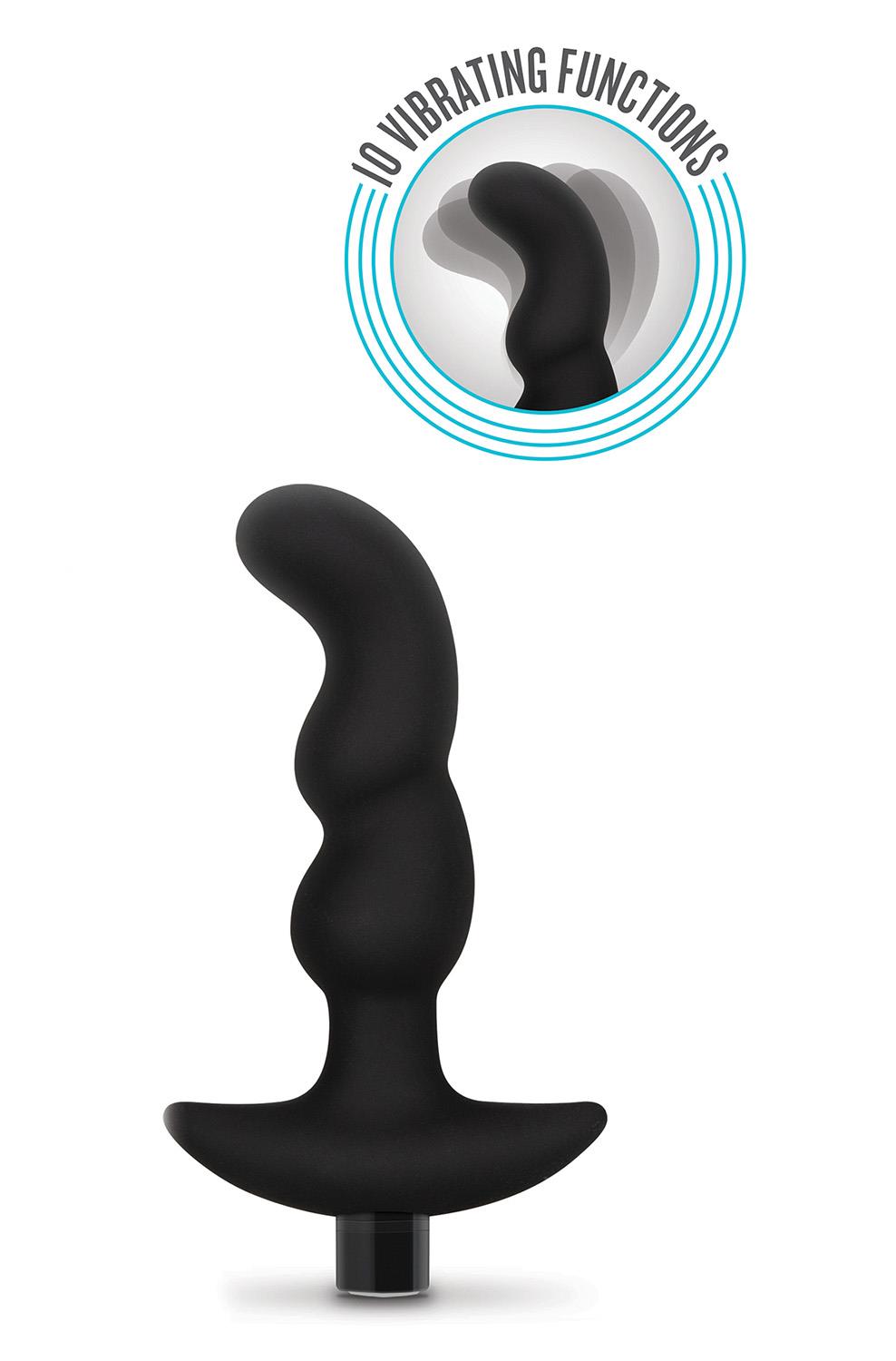 Стимулятор простаты Anal Adventures Platinum Vibrating, 15.2 см (черный)