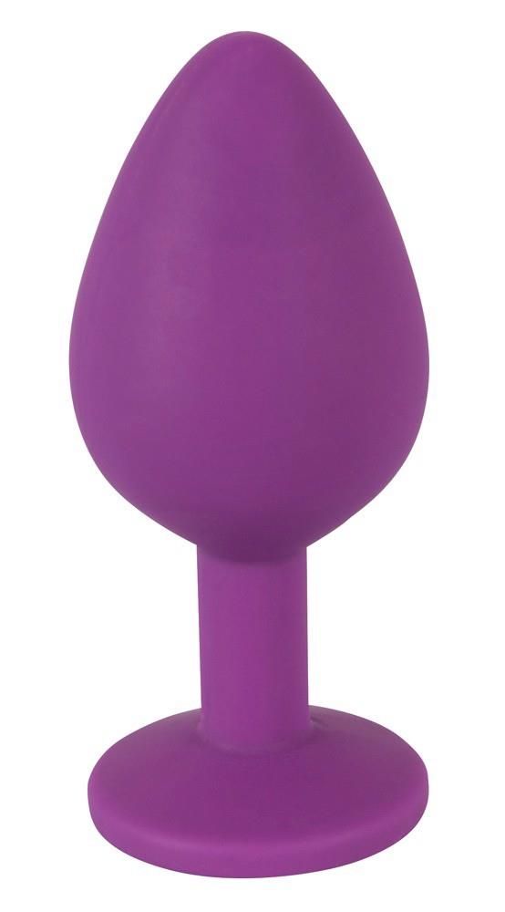 Анальна пробка з кристалом Colorful Joy Jewel Medium, 8 см (фіолетовий)