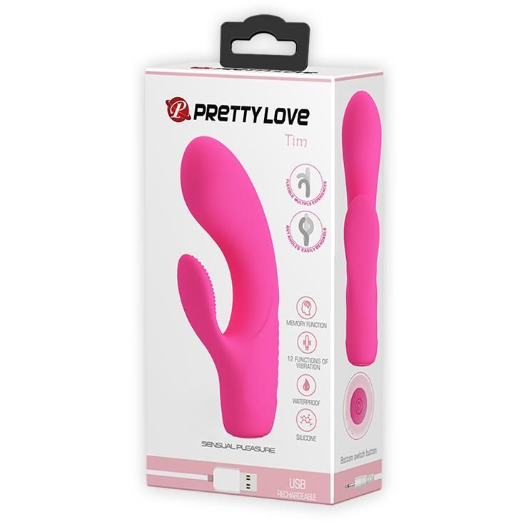 Вибратор кролик Pretty Love Tim, 15.5 см (розовый)