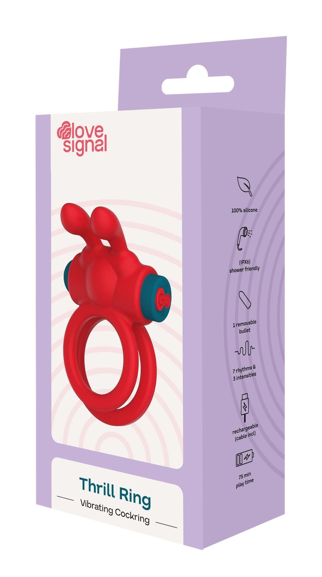 Pierścień erekcyjny Dream Toys Thrill Ring, 10 cm (czerwony)