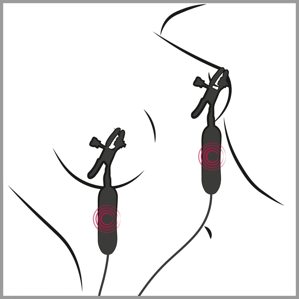 Зажимы для сосков Vibrating Nipple Clamps (черный)