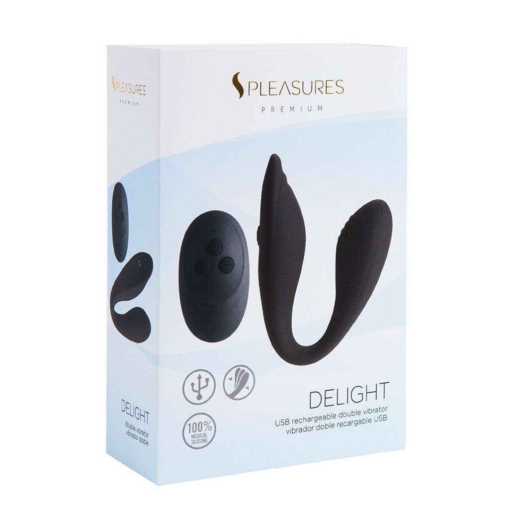 Вибратор S Pleasures Premium Delight, 7.5 см (черный)