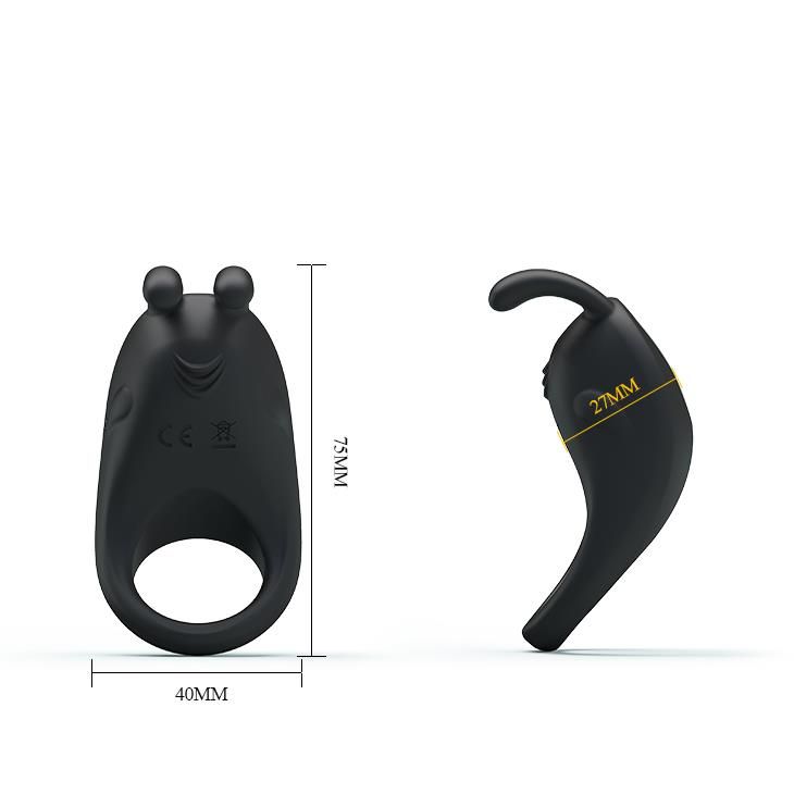 Эрекционное кольцо Pretty Love Rabbit Vibrator, 7,5 см (черный)