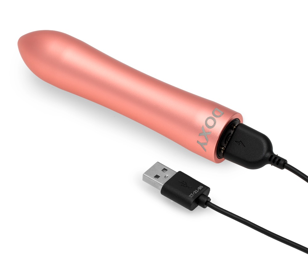Вибратор Doxy Bullet, 12 см (розовое золото)