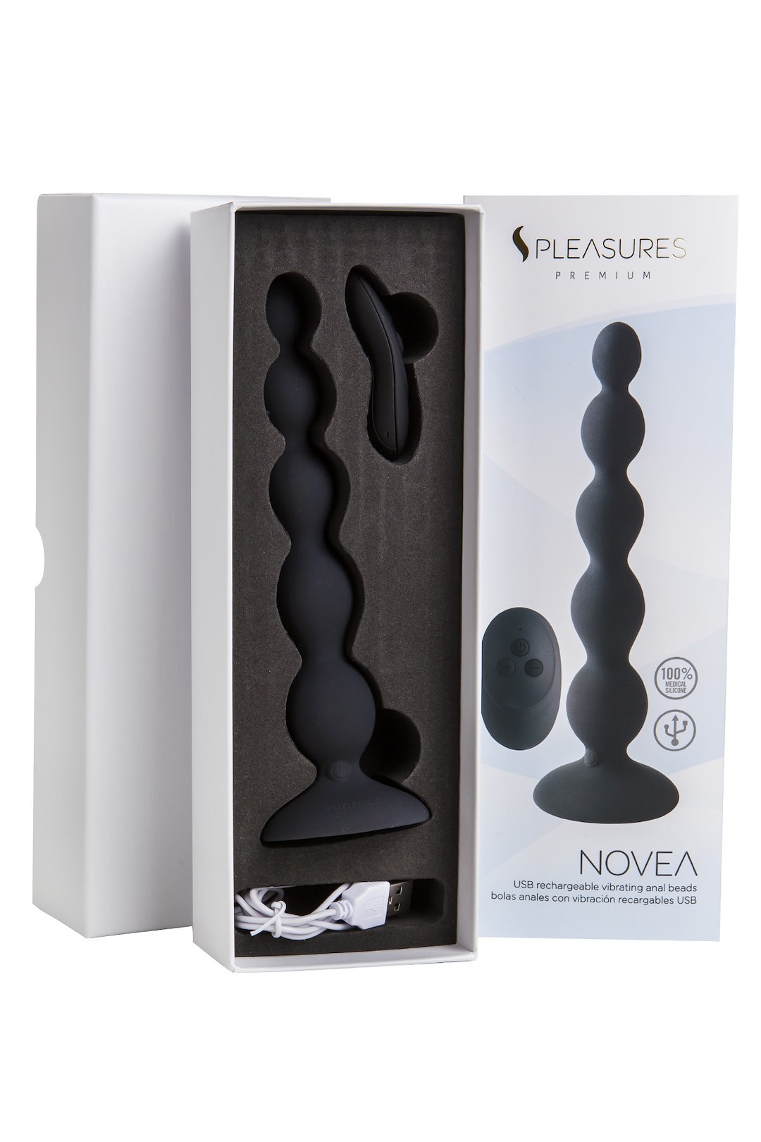 Анальный вибратор S Pleasures Premium Novea, 18.5 см (черный)