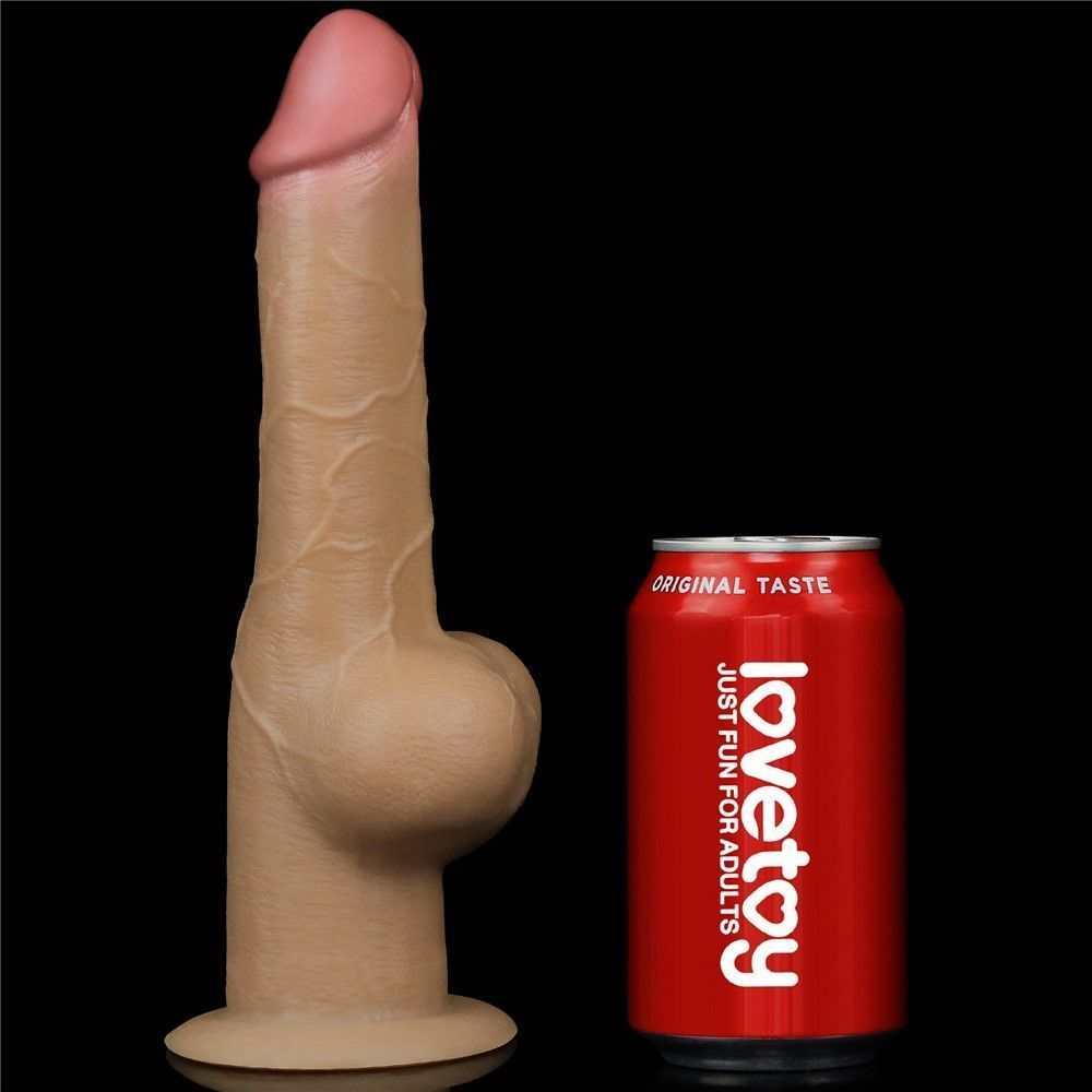 Lovetoy Dong 9.5'' Dual Layered Handle Cock - Dildo, W kolorze cielistym, 25 cm