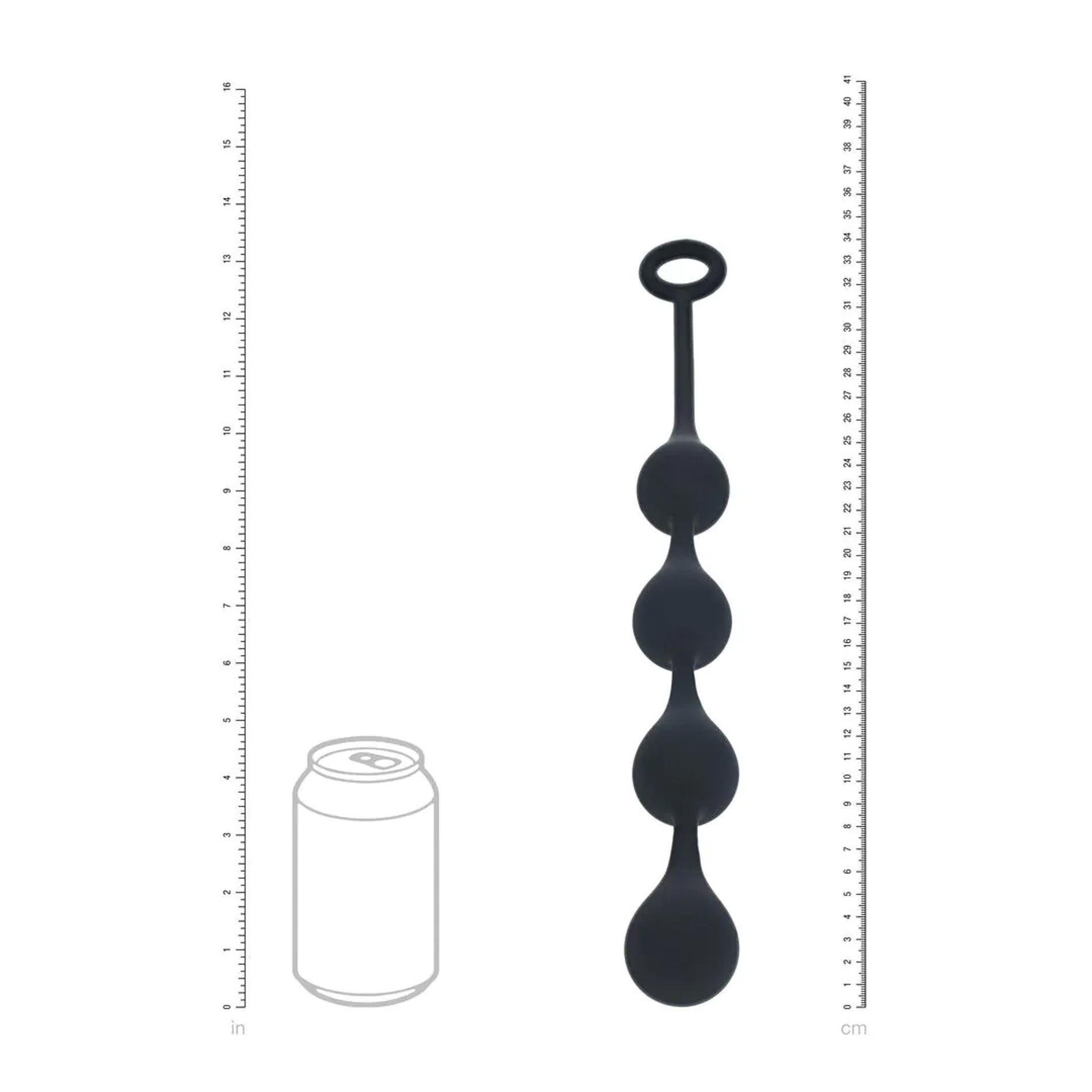 Анальные шарики Levelz by Shots Waterdrop Silicone Anal Balls M, 30 см (черный)
