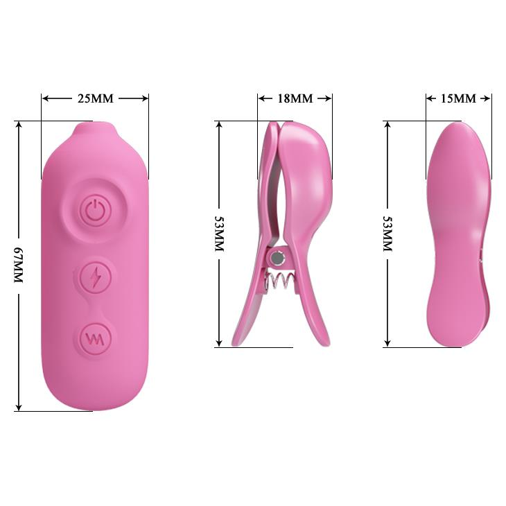 Зажимы для сосков Pretty Love Nipple Clips Romantic Wawe II, (розовый)
